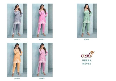 Vamika new veera silver Exclusive heavy rayon Thread work Kurti with pant set collection  kurtis catalogs