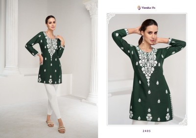 Vamika nx by ruhana ethnic style embroidered short kurti catalogue at affordable rate western wear catalogs