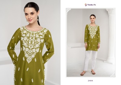 Vamika nx by ruhana ethnic style embroidered short kurti catalogue at affordable rate western wear catalogs