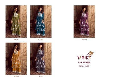 Vamika present Lakhnavi vol 4 heavy reyon embroidered readymade suit catalogue at wholesale price readymade suit catalogs