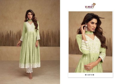 Vamika presents Aadhira vol 5 d n 1107a to 1107e  Designer Embroidered nayra collection dress wholesaler  kurtis catalogs