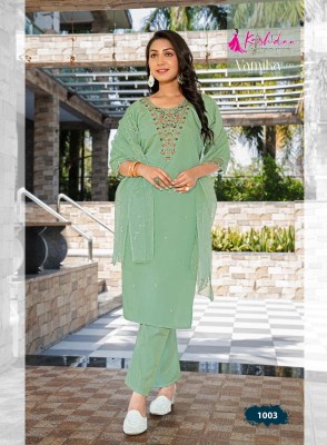 Vamika vol 1 by Kashida Heavy Roman Shimmer top bottom with dupatta collection at affordable rate readymade suit catalogs