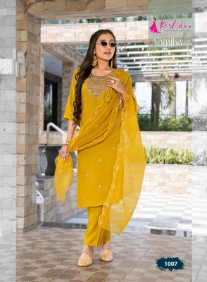 Vamika vol 1 by Kashida Heavy Roman Shimmer top bottom with dupatta collection at affordable rate readymade suit catalogs