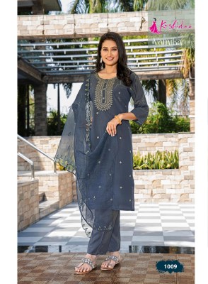 Vamika vol 1 by Kashida Heavy Roman Shimmer top bottom with dupatta collection at affordable rate readymade suit catalogs