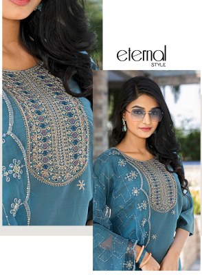 Vamika vol 1 by Kashida Heavy Roman Shimmer top bottom with dupatta collection at affordable rate readymade suit catalogs