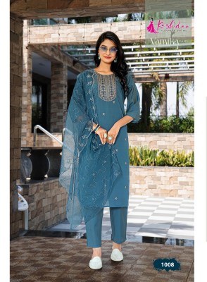 Vamika vol 1 by Kashida Heavy Roman Shimmer top bottom with dupatta collection at affordable rate readymade suit catalogs
