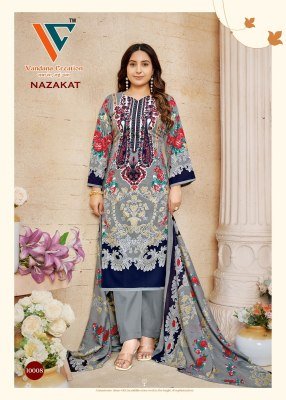 Vandana Creation Nazakat Vol 10 Unstitched Cotton Suit Set Top  Bottom And Dupatta Wholesale dress material catalogs