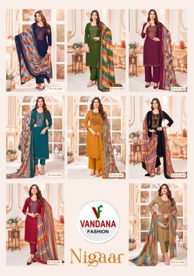 Vandana fashion launch Nigaar  vol 2 fancy Pure Reyon Slub With Embroidered unstitched salwar kameez catalog at affordable rate salwar kameez catalogs