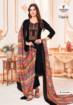 Vandana fashion launch Nigaar  vol 2 fancy Pure Reyon Slub With Embroidered unstitched salwar kameez catalog at affordable rate salwar kameez catalogs