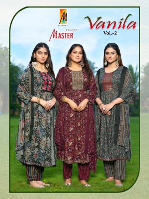 Vanila vol 2 by Master Capsuale printed Ghera Frock Style Kurti pant and dupatta catalogue at collection Master