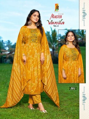 Vanila vol 2 by Master Capsuale printed Ghera Frock Style Kurti pant and dupatta catalogue at collection readymade suit catalogs