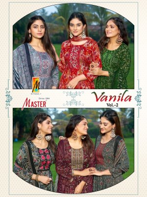 Vanila vol 2 by Master Capsuale printed Ghera Frock Style Kurti pant and dupatta catalogue at collection readymade suit catalogs