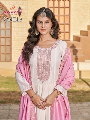 Vanilla by Aanchi Vichitra silk 3piece set flair Concept readymade suit catalogue at low rate readymade suit catalogs