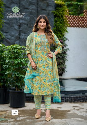Vaniska Trendy Vol 1 Pure Cotton Kurti Set with Heavy Embroidery Wholesale kurtis catalogs