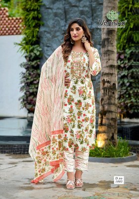 Vaniska Trendy Vol 1 Pure Cotton Kurti Set with Heavy Embroidery Wholesale kurtis catalogs