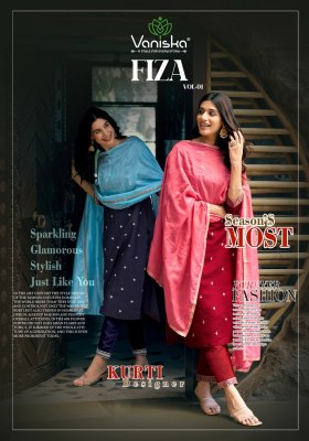 Vaniska by fiza vol 1 straight cut kurti pant and dupatta catalogue at affordable rate kurti pant with dupatta Catalogs