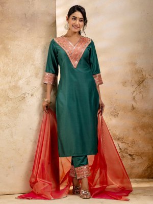 Varmala presented Heavy Chinon Embroidered readymade suit with low rate readymade suit catalogs