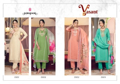 Vasant By Rangoon Viscose Embroidered Fancy Kurti Pant with Dupatta collection with low price  readymade suit catalogs