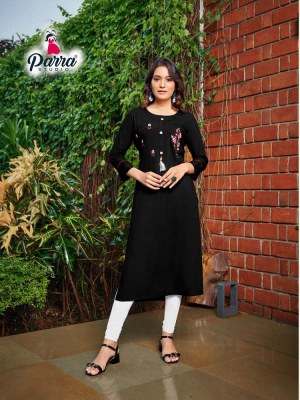 Vastram vol 10 by Parra studio Exclusive designer rayon embroidery work  Kurti wholesaler  kurtis catalogs