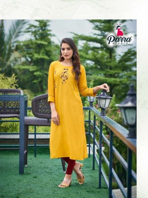 Vastram vol 10 by Parra studio Exclusive designer rayon embroidery work  Kurti wholesaler  kurtis catalogs