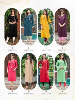 Vastram vol 10 by Parra studio Exclusive designer rayon embroidery work  Kurti wholesaler  kurtis catalogs