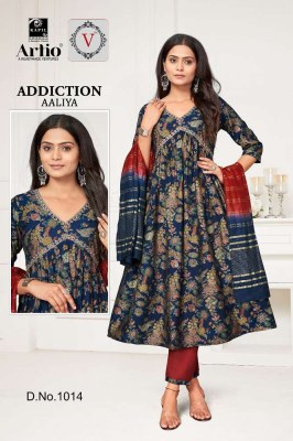 Veda by kapil trendz new Addiaction Aaliya cut modal printed Kurti with work size set Kurti collection  kurtis catalogs