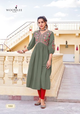 Vedam by Wooglee Heavy reyon fabric with embroidered kurti collection kurtis catalogs