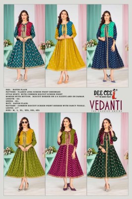 Vedanti by Deecee Flared Long Screen Serwari style Kurti  with fancy koti collection at low price kurtis catalogs