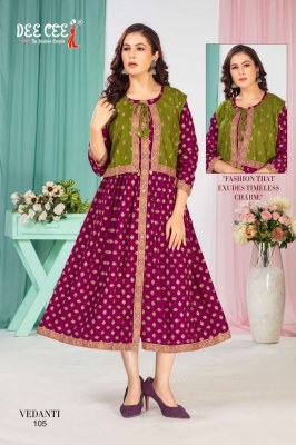 Vedanti by Deecee Flared Long Screen Serwari style Kurti  with fancy koti collection at low price kurtis catalogs