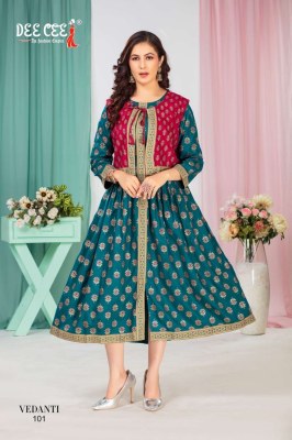 Vedanti by Deecee Flared Long Screen Serwari style Kurti  with fancy koti collection at low price kurtis catalogs