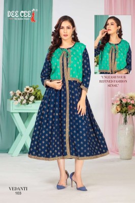 Vedanti by Deecee Flared Long Screen Serwari style Kurti  with fancy koti collection at low price kurtis catalogs