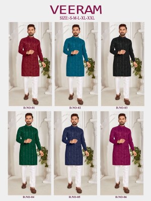 Veeram Exclusive Raw silk Embroidered sequence work kurta catalogue at affordable rate mens kurta