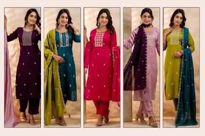 Vidisha Presented Heavy Embroidered kurti bottom and dupatta catalogue at low price readymade suit catalogs