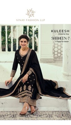 Vinay Fashion Kuleesh Shaheen Vol 7 Silk Georgette Embroidered Dress Materials Salwar kameez catalogue Wholesale price   vinay fashion 