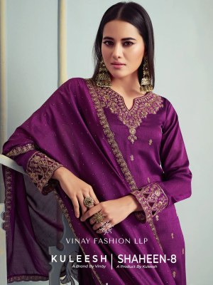 Vinay Kuleesh Shaheen Vol 8 Silk Georgette Embordered Salwar Kameez wholesaler   vinay fashion 