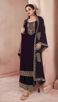 Vinay fashion LLP by Kervin embroidered velvet top bottom with dupatta catalogue at wholesale price  salwar kameez catalogs