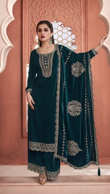 Vinay fashion LLP by Kervin embroidered velvet top bottom with dupatta catalogue at wholesale price  salwar kameez catalogs