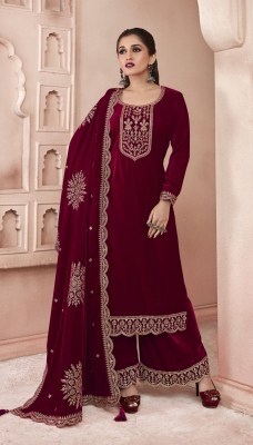 Vinay fashion LLP by Kervin embroidered velvet top bottom with dupatta catalogue at wholesale price  salwar kameez catalogs