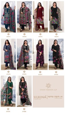 Vinay fashion by Silkina royal crepe 44 digital printed royal crepe with embroidered unstitched salwar suit catalogue at amaviexpo salwar kameez catalogs