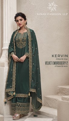 Vinay fashion by kervin designer heavy velvet embroidered salwar kameez catalogue at wholesale price  vinay fashion 