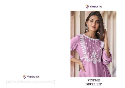 Vintage by Vamika nx tm heavy reyon thread embroidered fancy co ord set catalogue at low rate co ord set catalogs