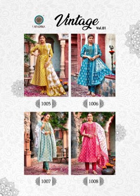 Vintage vol 1 by Aradhana  Cotton Print nyra cute 3pice dress wholesaler  kurtis catalogs