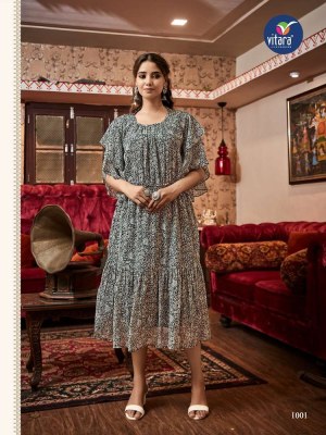 Vitara Fashion Oregan Exclusive Designer Georgette Western Tunic Top collection  kurtis catalogs