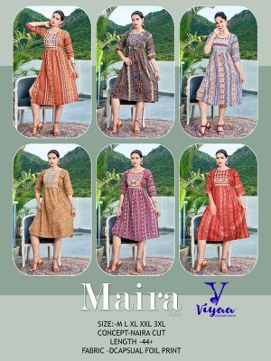 Viyaa Designer Maira Vol 3 Naira cut Kurti catalogue wholesale rate  kurtis catalogs