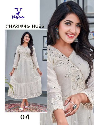 Viyaa Designer Milky Mul Mul Pure Cotton Anarkali Kurti catalogue wholesaler  kurtis catalogs