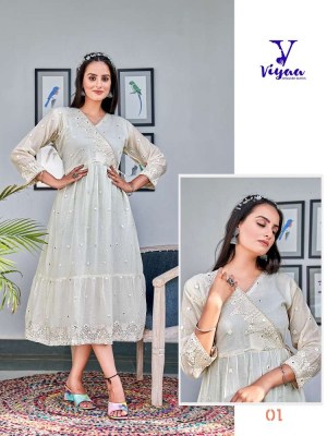 Viyaa Designer Milky Mul Mul Pure Cotton Anarkali Stylish Wholesale Kurti catalogue    kurtis catalogs