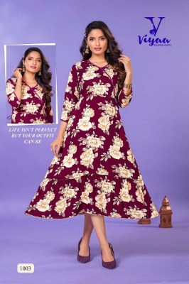 Viyaa Designer Starbuck Vol 1 Long Gown Stylish Printed Wholesale Kurti catalogue  kurtis catalogs