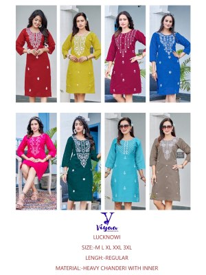 Viyaa Designer by Lucknowi 1pure modal chanderi with embroidered kurti catalogue at low rate kurtis catalogs