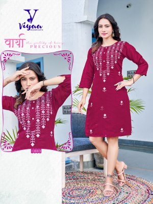 Viyaa Designer by Lucknowi 1pure modal chanderi with embroidered kurti catalogue at low rate kurtis catalogs