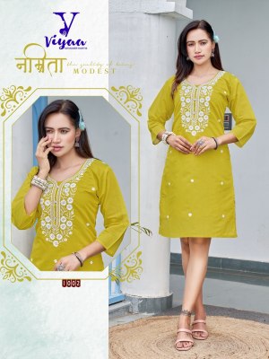 Viyaa Designer by Lucknowi 1pure modal chanderi with embroidered kurti catalogue at low rate kurtis catalogs